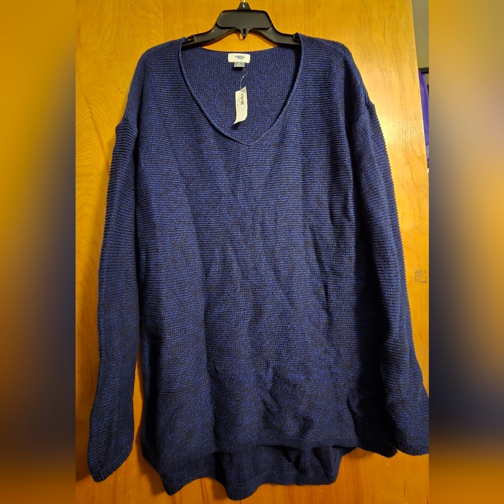 Old Navy Women's Deep Blue V-Neck Sweater